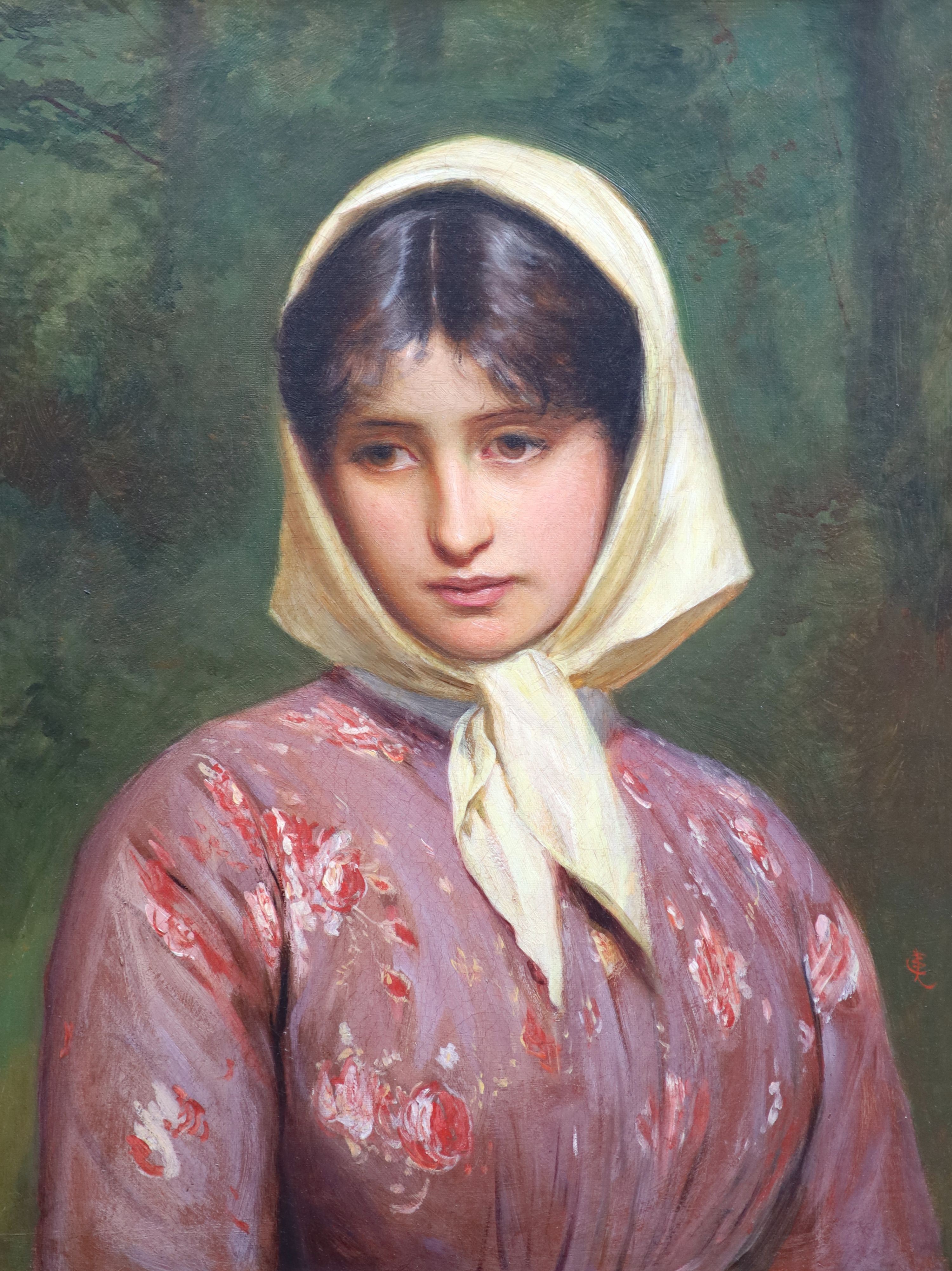 Charles Sillem Lidderdale (1831-1895), ‘Emily’, Oil on canvas, 46 x 36cm.
